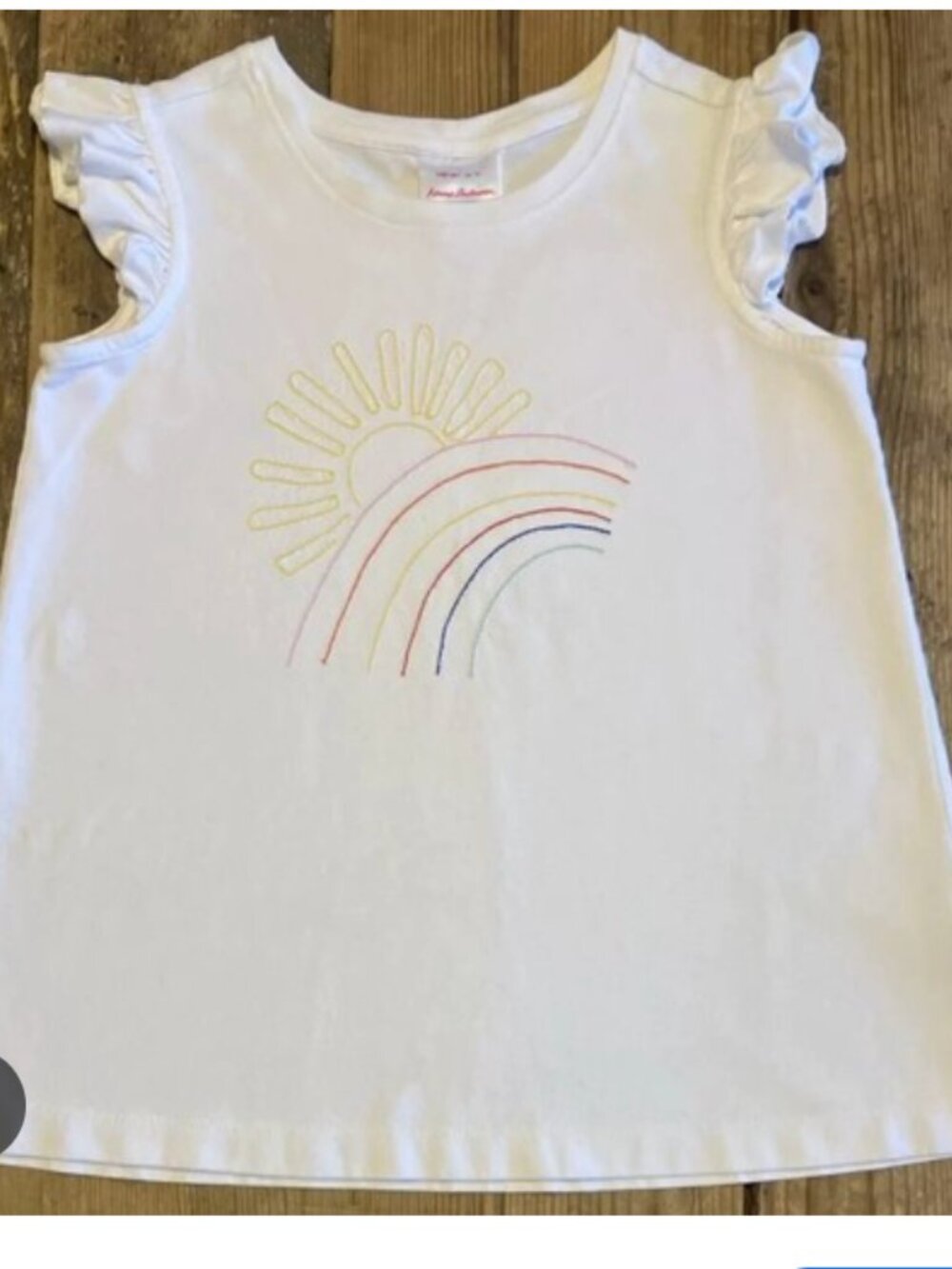 🌈☀️ Hanna Andersson Rainbow Embroidered Sleeveless Top – Size 5 ☀️🌈